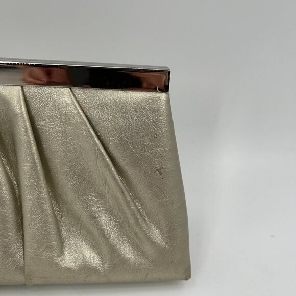 GUNNE SAX Vintage Gold Metallic Pleated Small Hand Clutch Purse - Picture 4 of 13